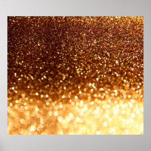 Glitter golden ljus poster
