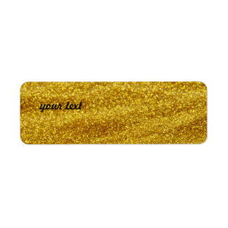 Glitter golden returadress etikett
