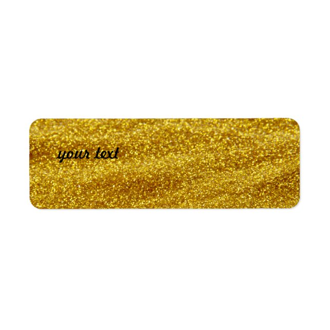 Glitter golden returadress etikett (Framsidan)