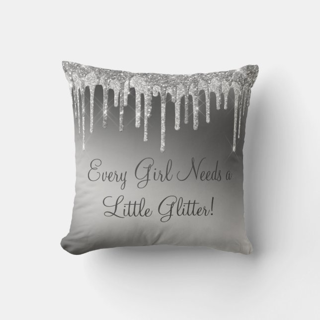 Glitter Gorgous Guld Girly Gnistra Typography Kudde (Framsida)