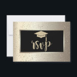 Glitter Grad Cap,Confetti Champagne Studenten OSA Kort<br><div class="desc">studentmössan guld glitter och konfekten på champagnebakgrunden.</div>