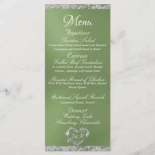 Glitter Gräns på Sage Bröllop Menu Meny