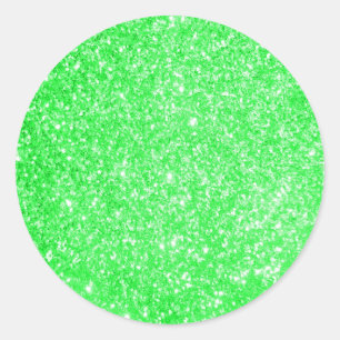 Glitter Grönt Runt Klistermärke