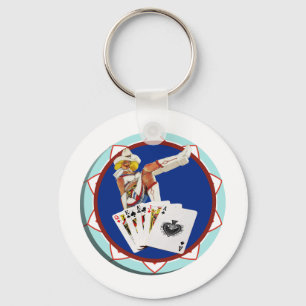 Glitter Gulch Sally Poker Chip Nyckelring