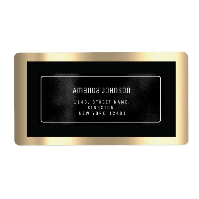 Glitter Guld Black Metall OSA Framed Boutique Fraktsedel (Framsidan)