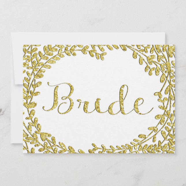 Glitter Guld Bride Sign (Framsida)