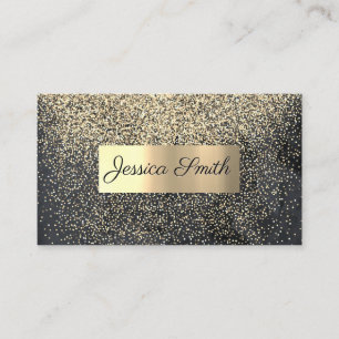 Glitter Guld Confetti Guld Brushed Metallic Visitkort