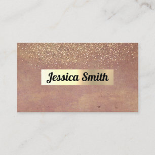 Glitter Guld Confetti Guld Brushed Metallic Visitkort