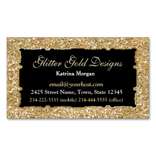 Glitter Guld Elegance Magnetic Affärskort Visitkortmagnet