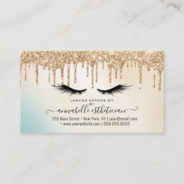 Glitter Guld Eyelash Extension Loyalty Business Visitkort