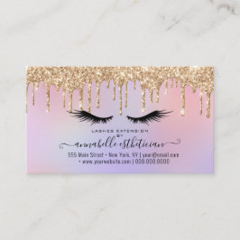 Glitter Guld Eyelash Extension Loyalty Business Visitkort