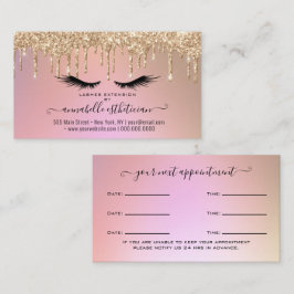 Glitter Guld Eyelash Extension Möte Busine Visitkort