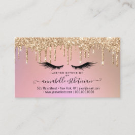 Glitter Guld Eyelash Extension Möte Busine Visitkort