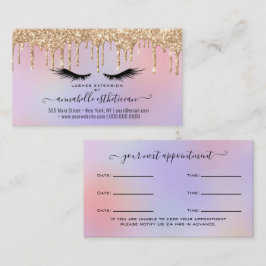 Glitter Guld Eyelash Extension Möte Busine Visitkort