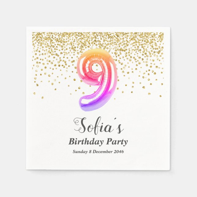 glitter guld , guldgnistra 9 pappersservett (Framsidan)