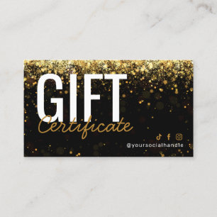 Glitter Guld-intyg Visitkort