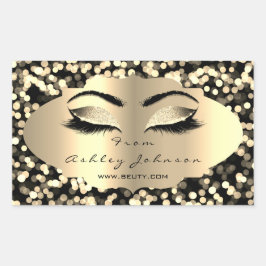 Glitter Guld Lash Öga från Black Confetti Tack Rektangulärt Klistermärke