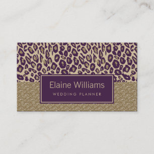 glitter guld lila Leopard-chic Visitkort