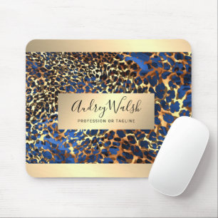 Glitter Guld Lyx Djur Skinn Leopard Skönhet Musmatta