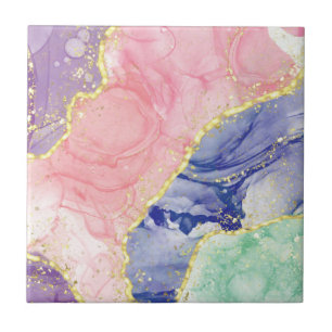 Glitter Guld Marble Pastel Färg Kakelplatta
