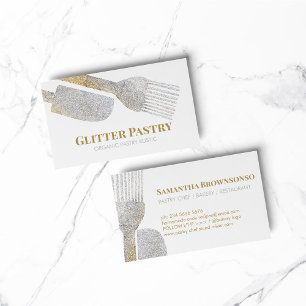 Glitter guld silver bakverk bageri kock visitkort