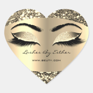 Glitter Guld slår av renare Webben Girly Heart Hjärtformat Klistermärke