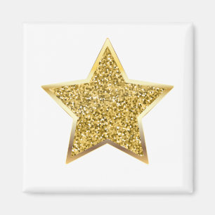 glitter guld stjärna magnet