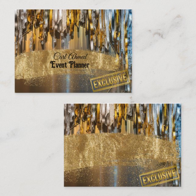 glitter guld visitkort (Fram/baksida)