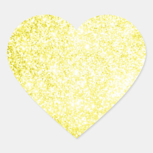 Glitter Gult Hjärtformat Klistermärke