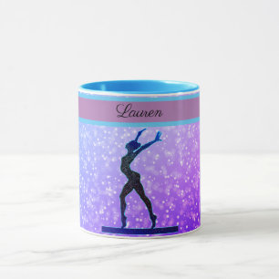 Glitter Gymnastics Beam Blue och Lila Mugg