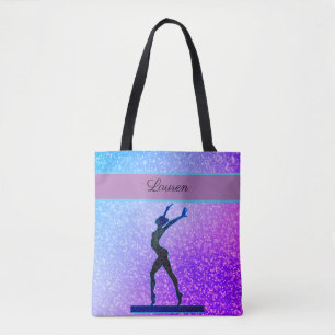 Glitter Gymnastics Beam Blue och Lila Tygkasse