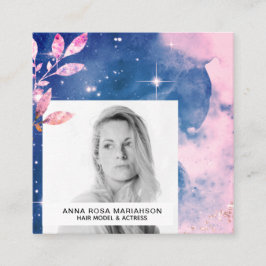 *~*  Glitter Hair Model Actress Stars PHOTO Fyrkantigt Visitkort