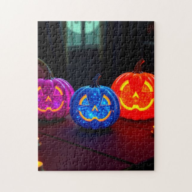 Glitter Halloween Pumpkins! Pussel (Vertikal)