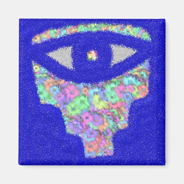 Glitter hamsa blommigt magnet (Framsidan)