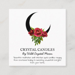 Glitter har avfärgat Måne Crystal Candle-avsikts Fyrkantigt Visitkort