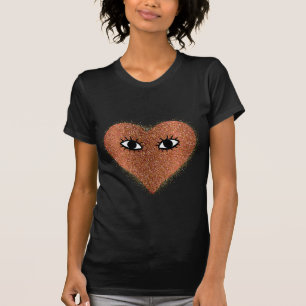 Glitter Heart Ansikte Tshirt T Shirt