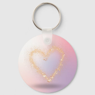 Glitter Heart Nyckelring