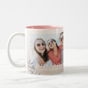 Glitter Hearts Besties Photo Två-Tonad Mugg