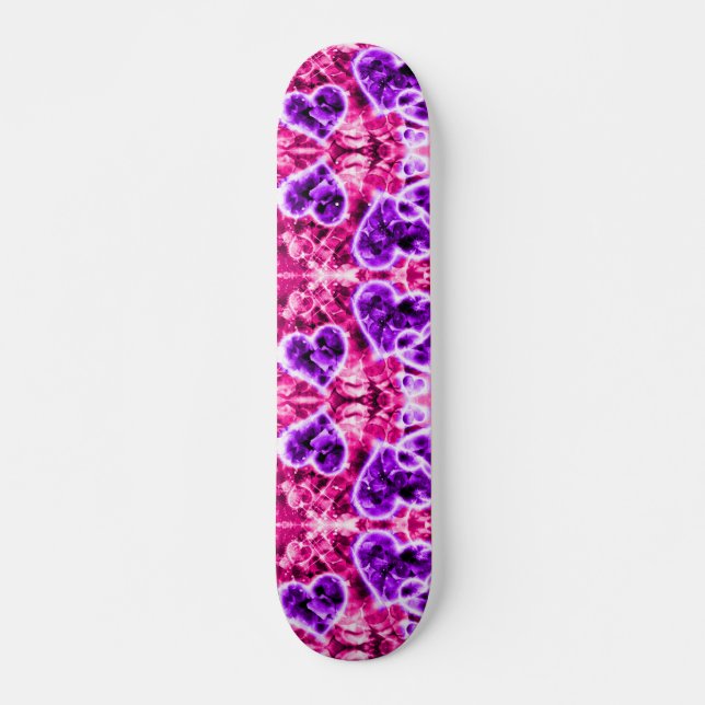 Glitter Hearts Cruiser Anpassningsbar Pro Long Boa Skateboard Bräda 19,5 Cm (Framsida)
