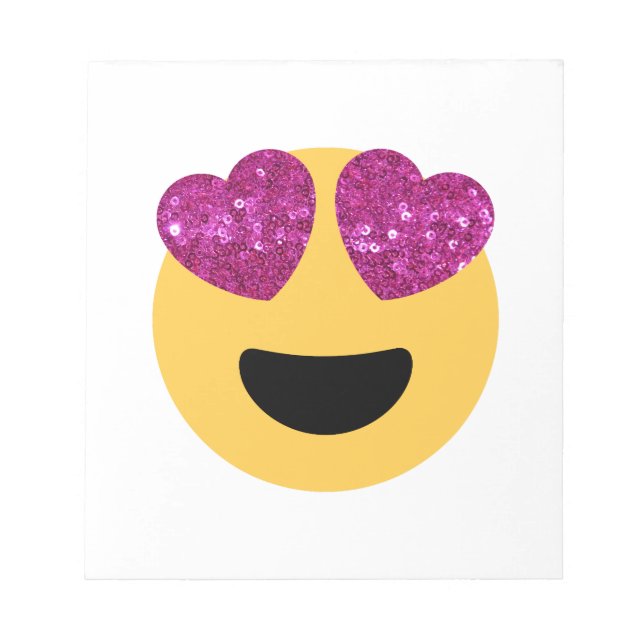 glitter hjärta öga emoji anteckningsblock (Framsida)