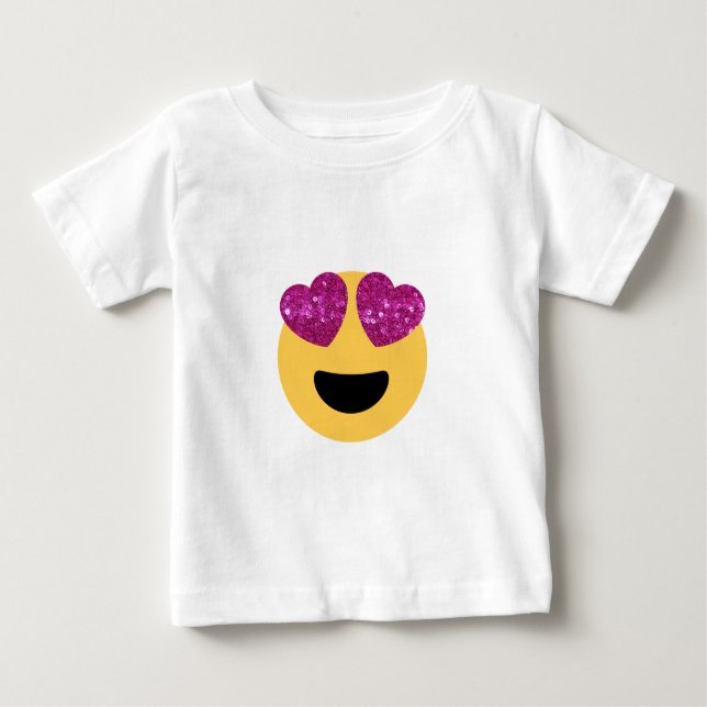 glitter hjärta öga emoji tee (Framsida)