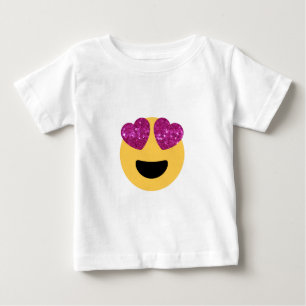 glitter hjärta öga emoji tee shirt