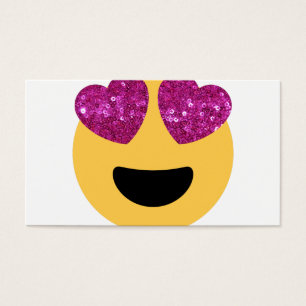 glitter hjärta öga emoji visitkort