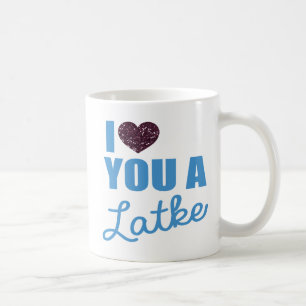 Glitter-hjärtan och latkes kaffemugg