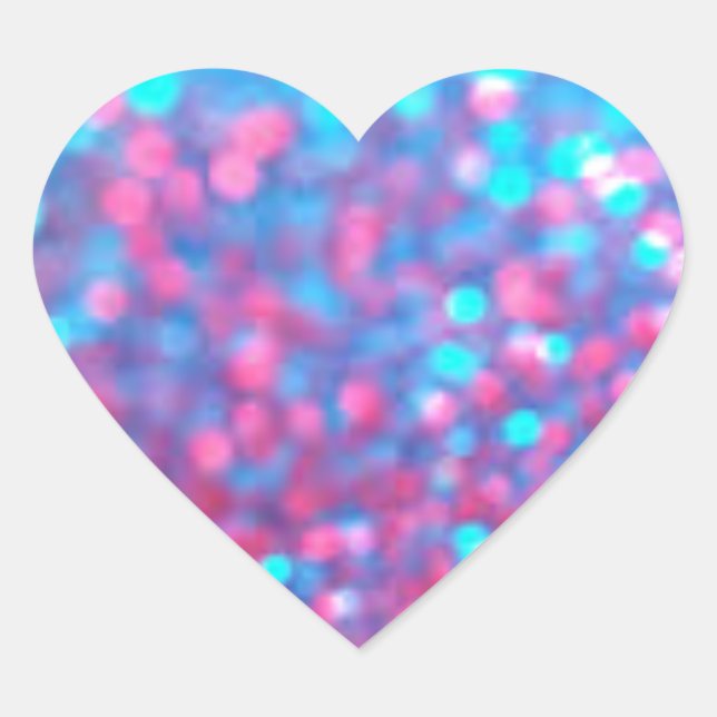 Glitter Hjärtformat Klistermärke (Framsida)