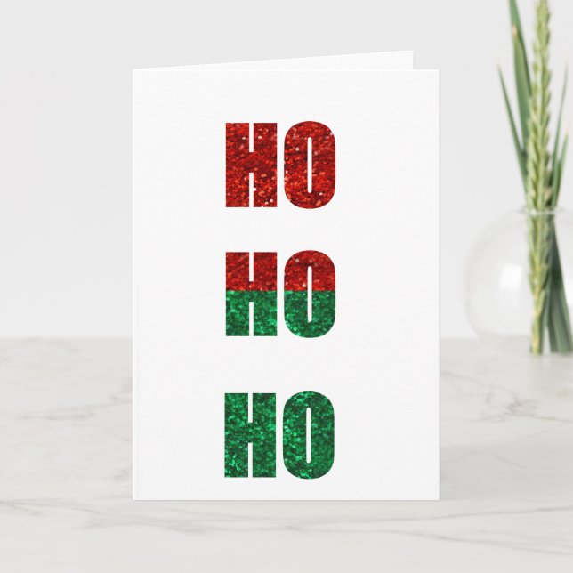 glitter ho ho ho ho ho helgkort (Framsida)