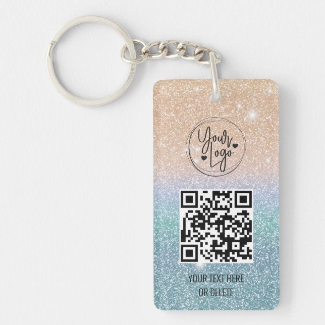 Glitter Holografisk QR-Logotyp - företag (Framsidan)