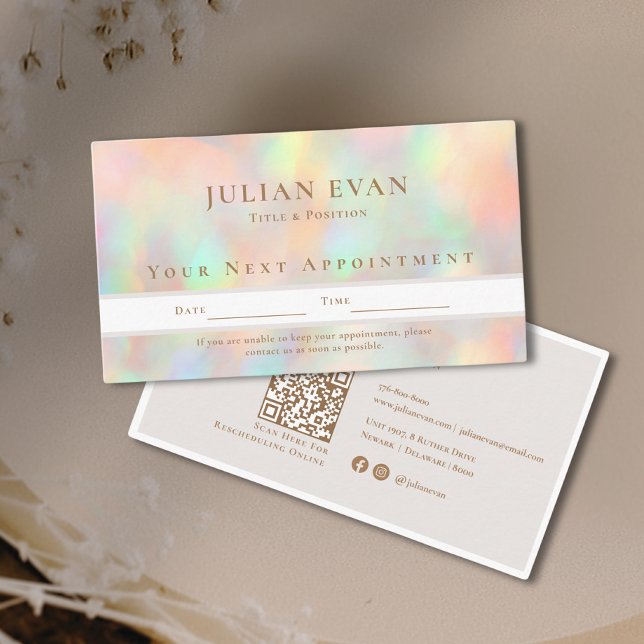 Glitter Holografiska Beautician Makeup Tidsbeställning Kort (Glitter Holographic Beautician Makeup Appointment Card)
