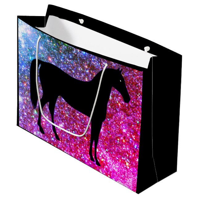 Glitter Horse Lover Gift Bag (Framsidan Vinklad)