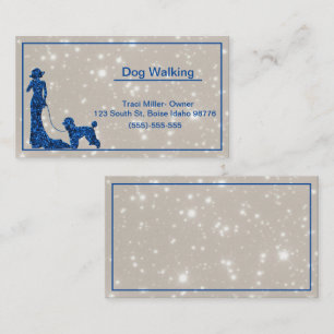 Glitter Hund Walking Affärskort Visitkort